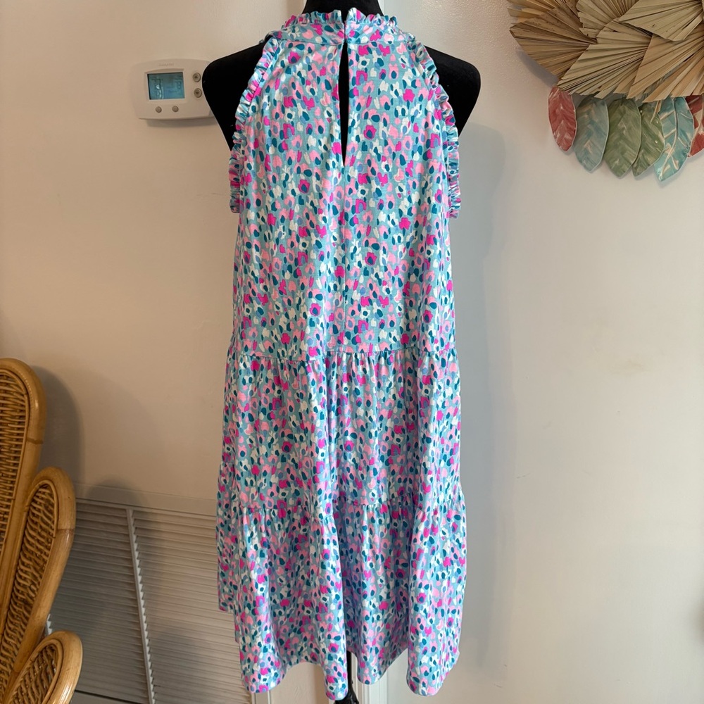 LILLY PULITZER Jerrica Swing Dress in Pink Blue Hottie Dottie! Great condition M - Picture 5 of 12
